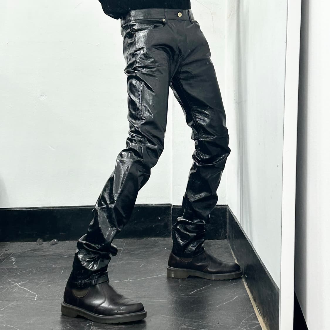 Noon Goons 눈군스 엘리게이터 레더 팬츠 상품이미지1