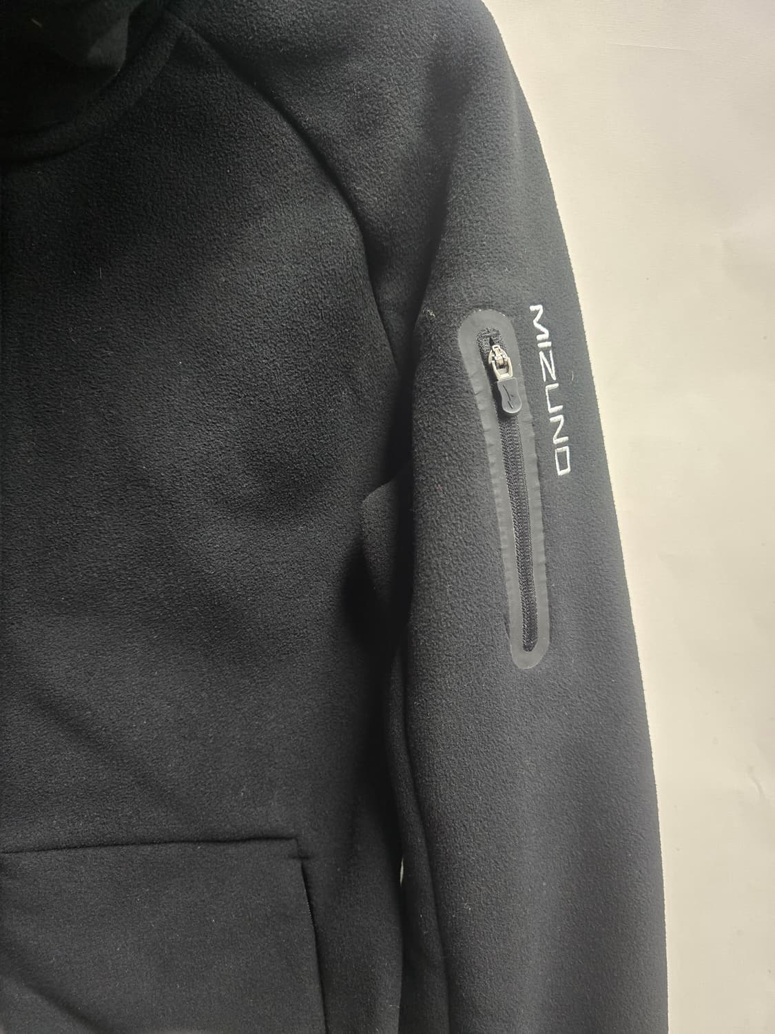 미즈노 플리스 기모후드 집업 블랙 S 상품이미지2