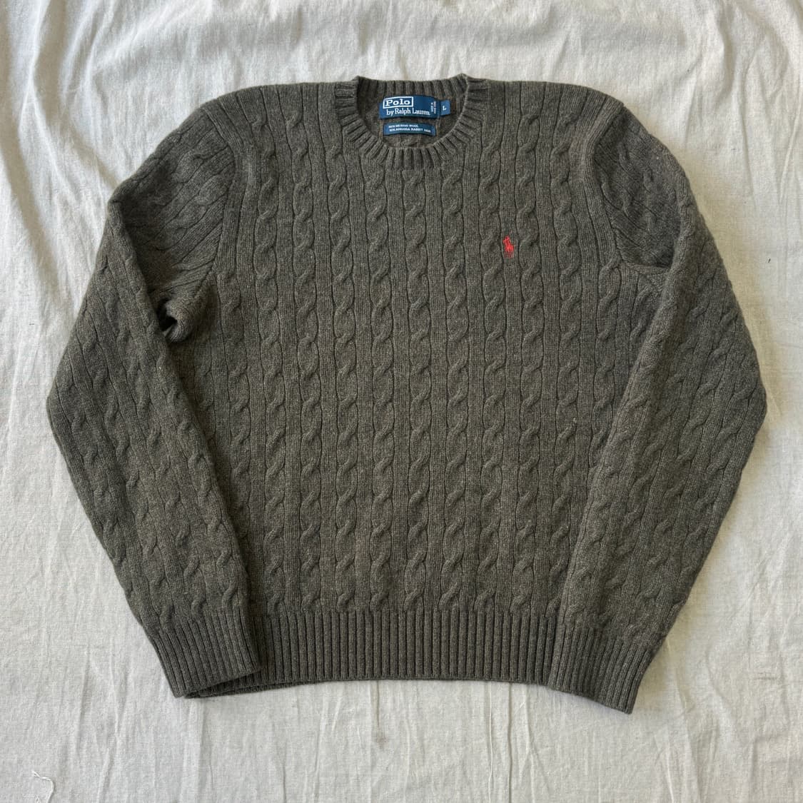 폴로랄프로렌 90s 앙고라 카키 케이블 니트 L 상품이미지1