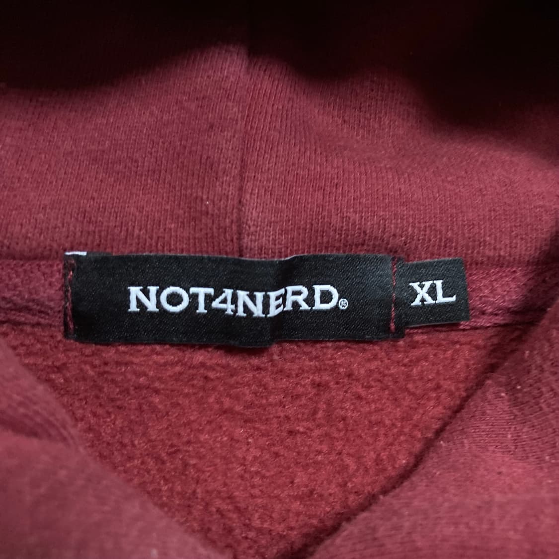 낫포너드 빅로고 버건디 후드티 상품이미지3