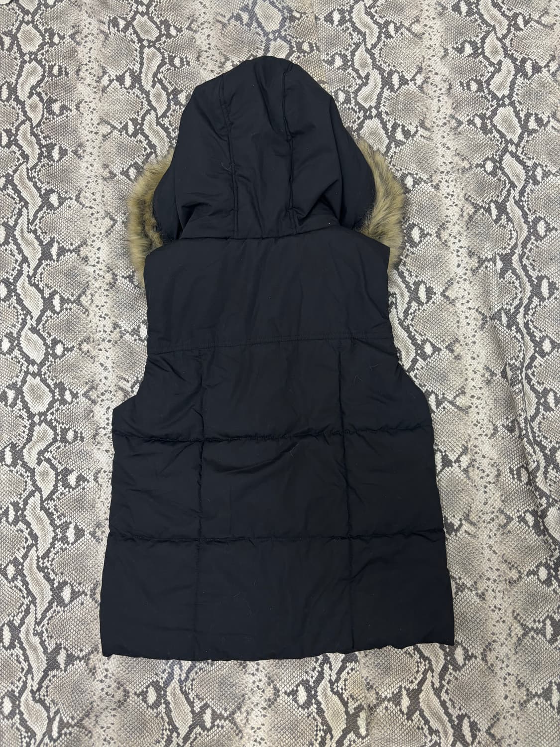 Y2K Fur Hoodie Navy Vest 상품이미지9