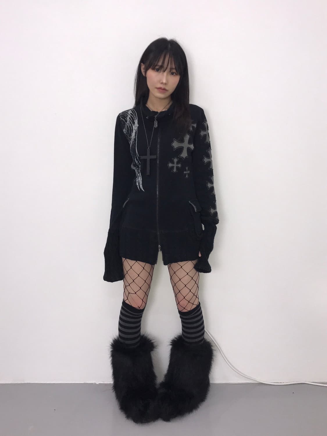 Durer Angel Wing Gothic Cross zip up 상품이미지3