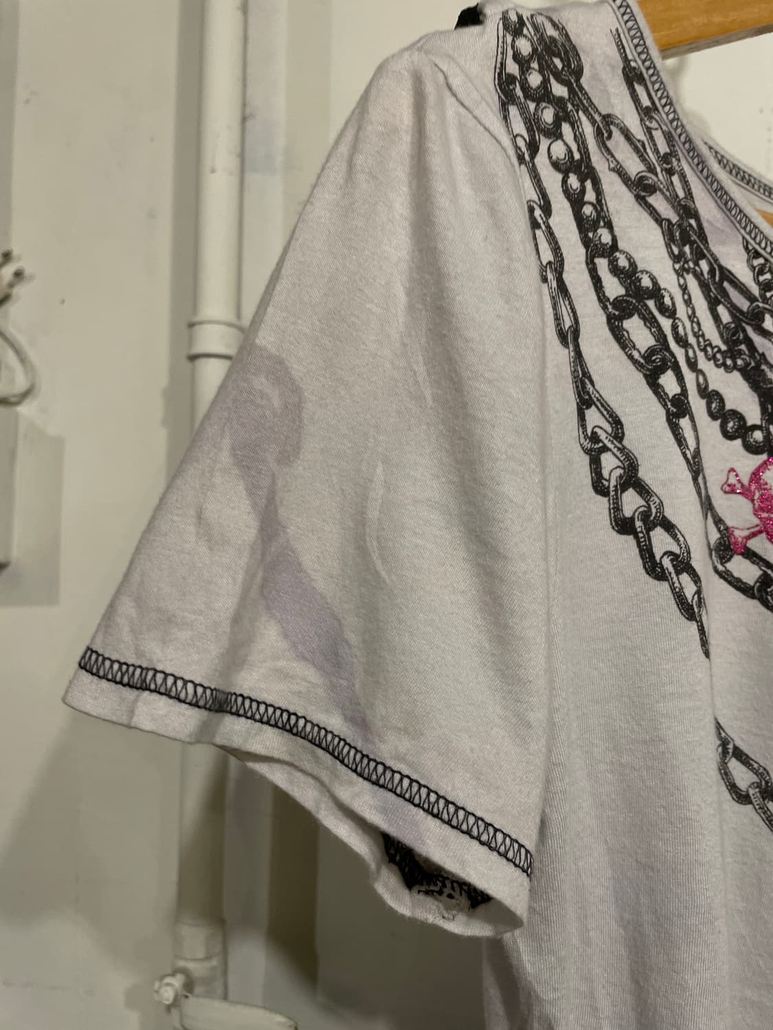 algonquins 알곤퀸즈 체인 프린팅 화이트 티셔츠 펑크 상품이미지5