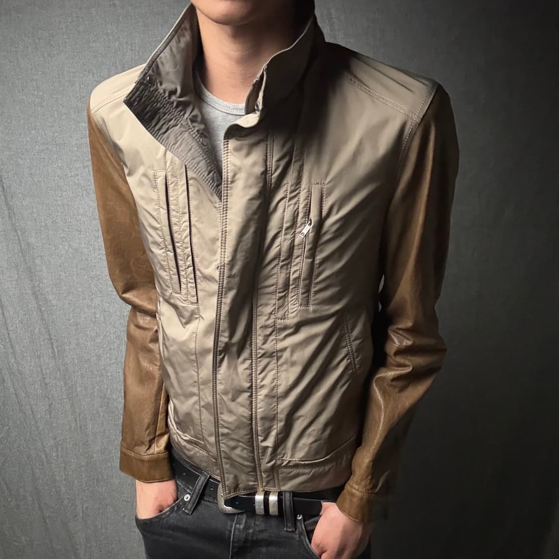 solid homme brown lamb skin jacket 상품이미지2