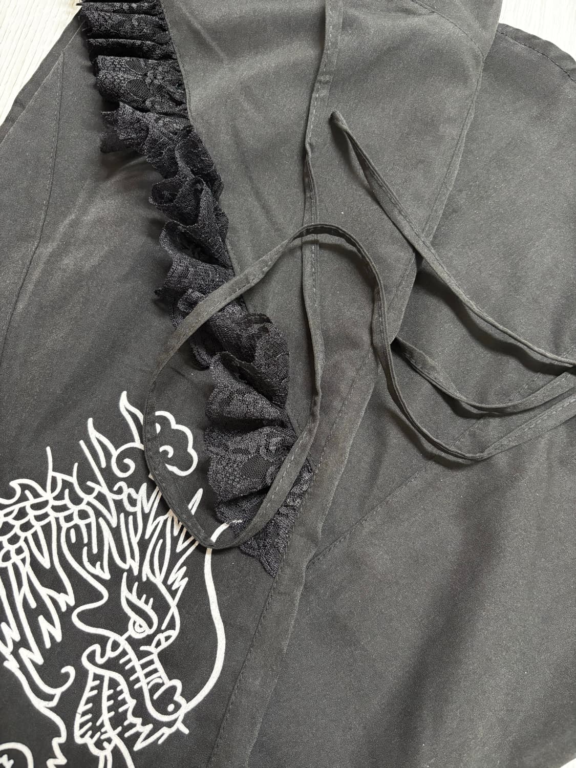 goth black lace long skirt 상품이미지4