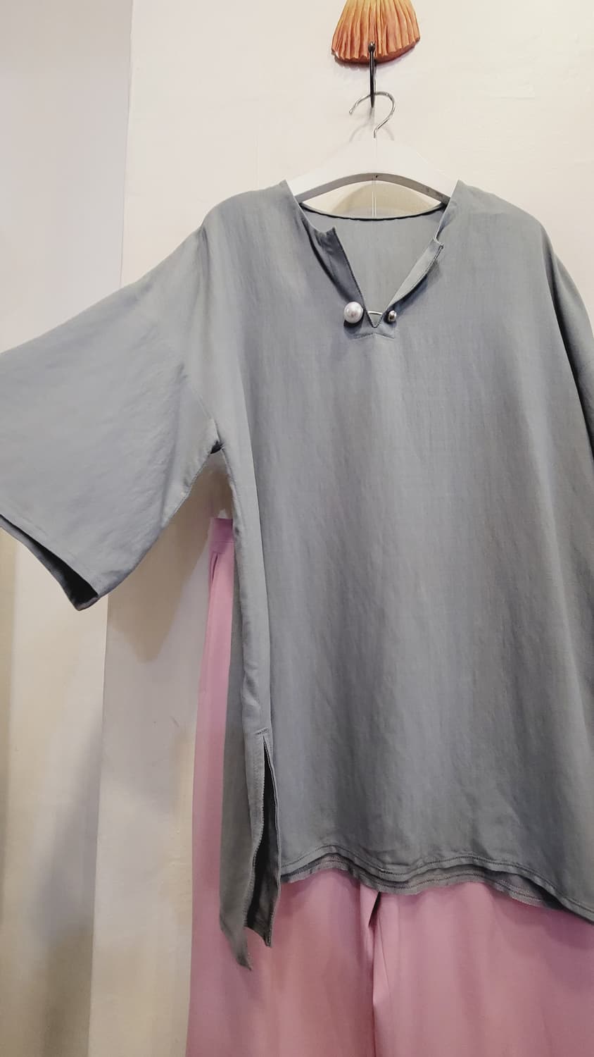 진주 레이온 티  블라우스. 이태리 스판린넨 팬츠 상품이미지3