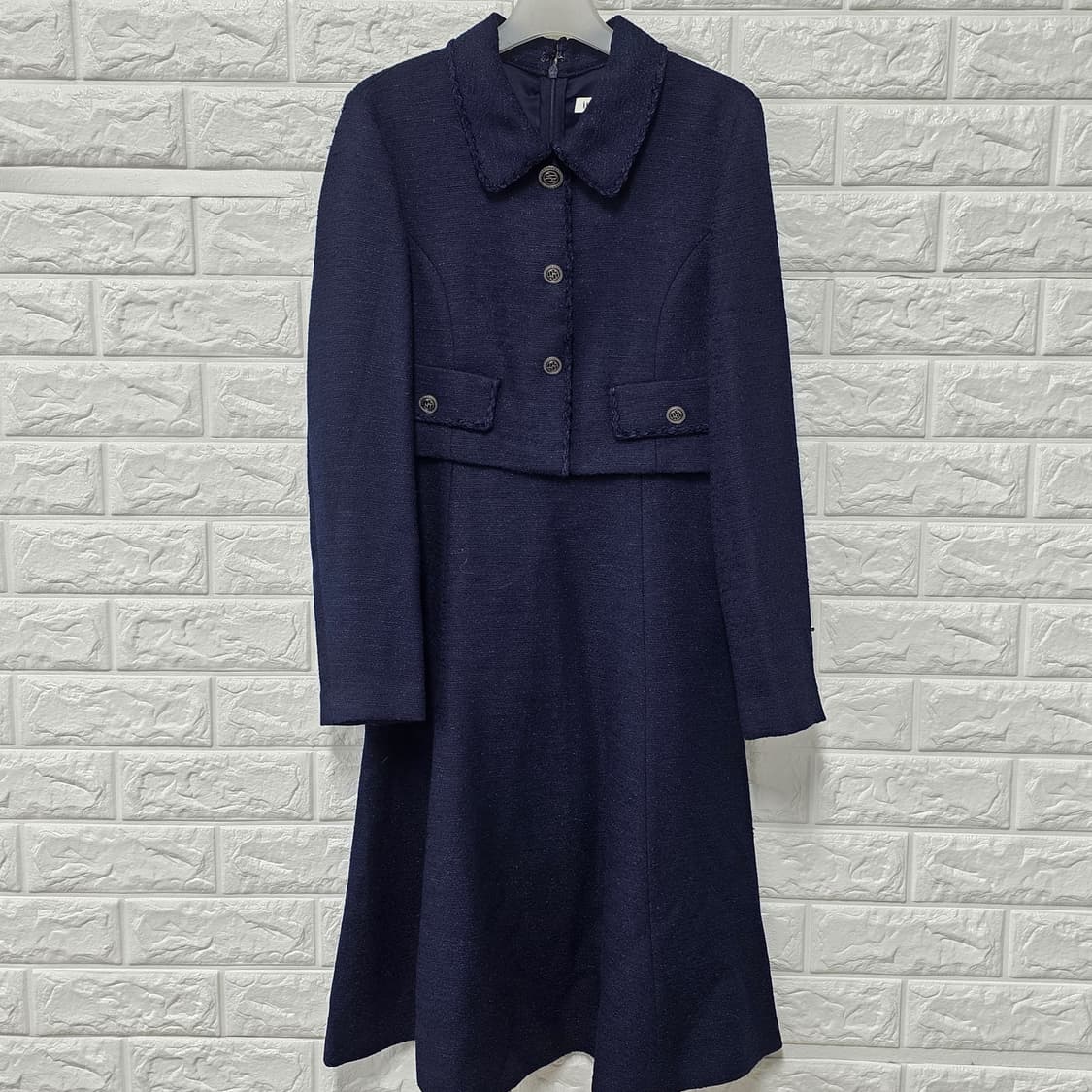 택포) S 20s 잇미샤 네이비 트위드  원피스 상품이미지1