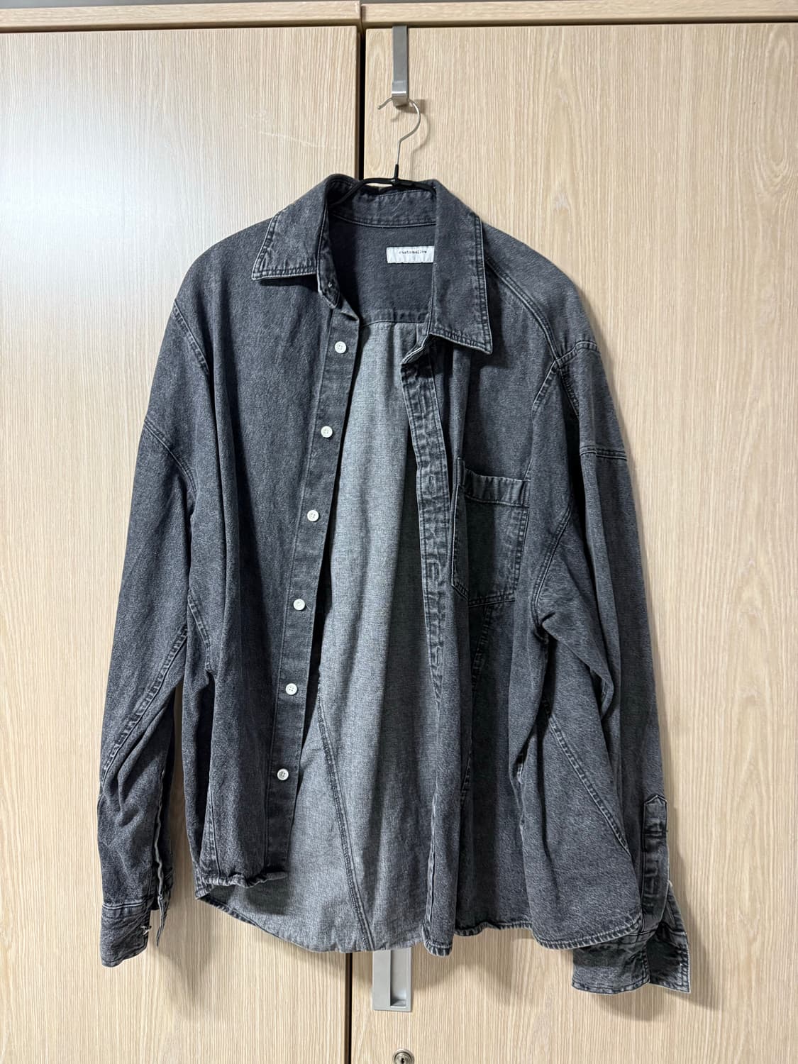 커스텀멜로우 블랙 데님 워싱 셔츠 재킷 상품이미지1