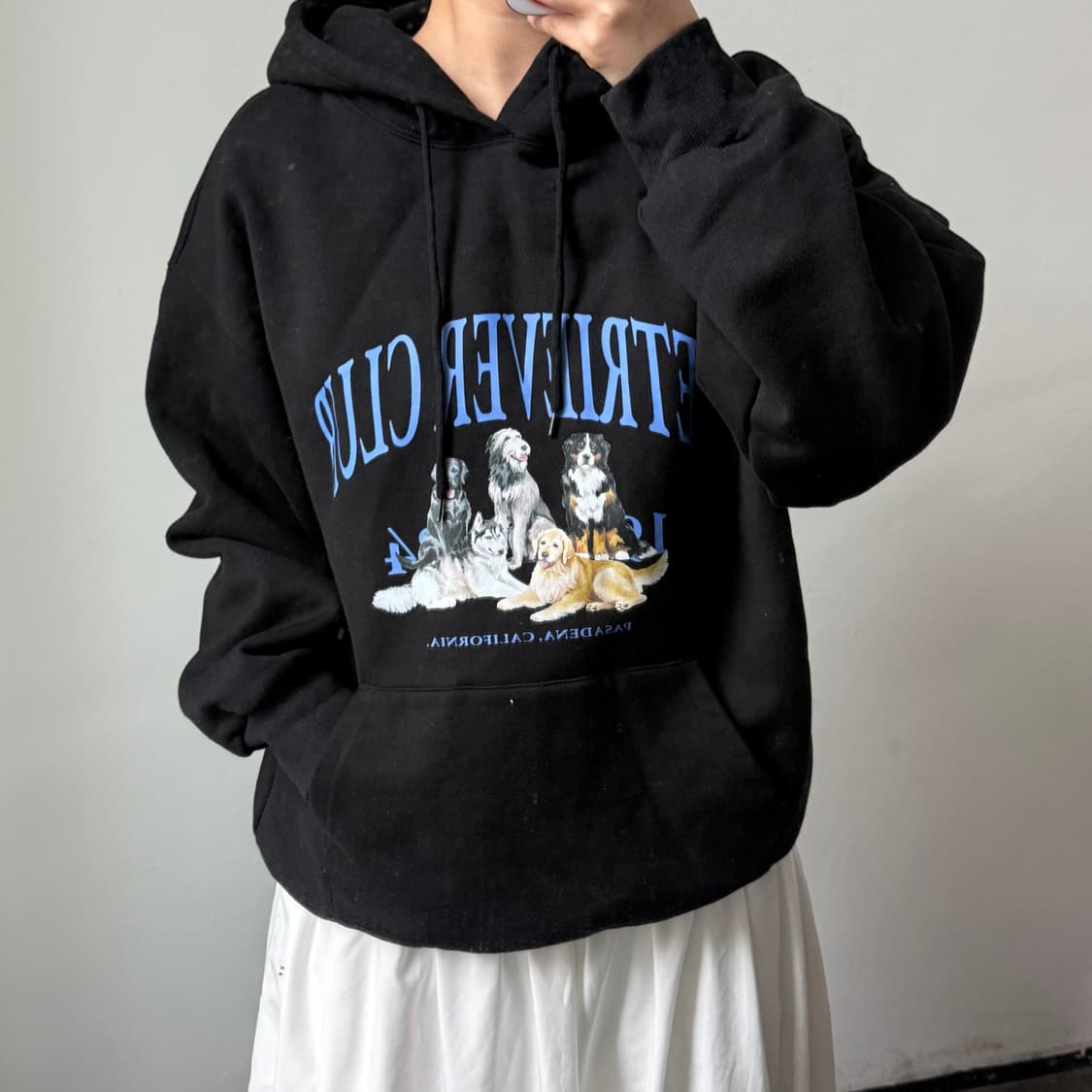 [L] 리트리버클럽 블랙 후드티 상품이미지2