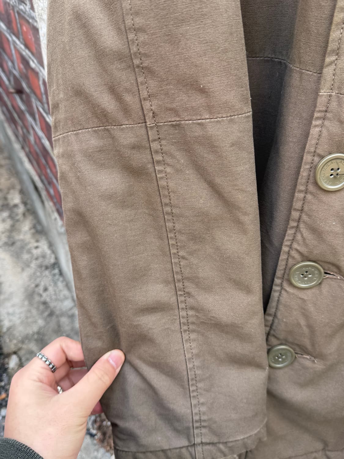 알파인더스트리 이스턴 컬러블럭 피코트 자켓  상품이미지7