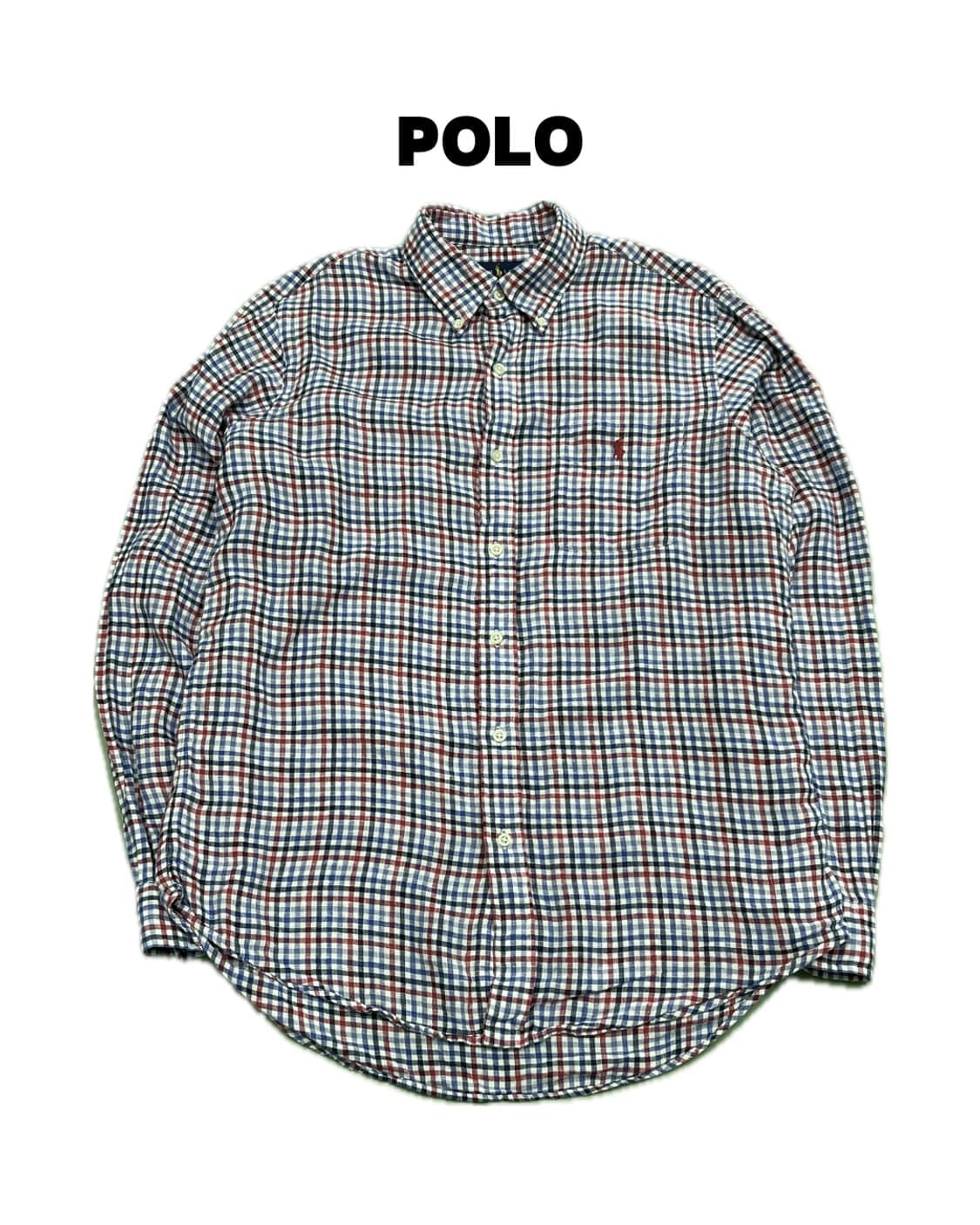 (M) 랄프로렌 체크 셔츠 레드/네이비 상품이미지1