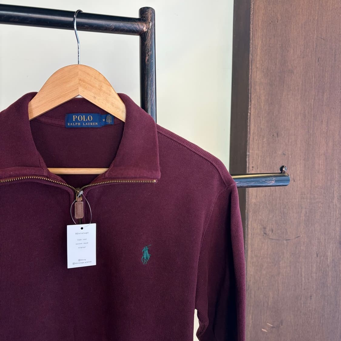 15758 - 폴로 랄프로렌 버건디 반집업 니트 상품이미지3