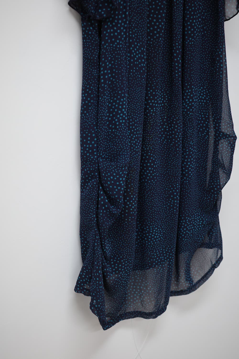 Navy blue dot shirring one-piece 상품이미지7