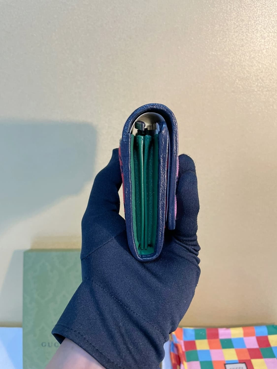 구찌 GG멀티컬러 핑크 플랩 장지갑 상품이미지7