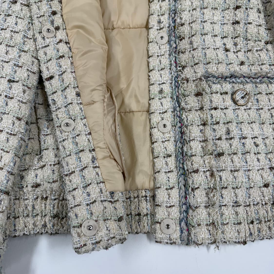 마인 트위드 충전재 자켓 55-66 상품이미지3