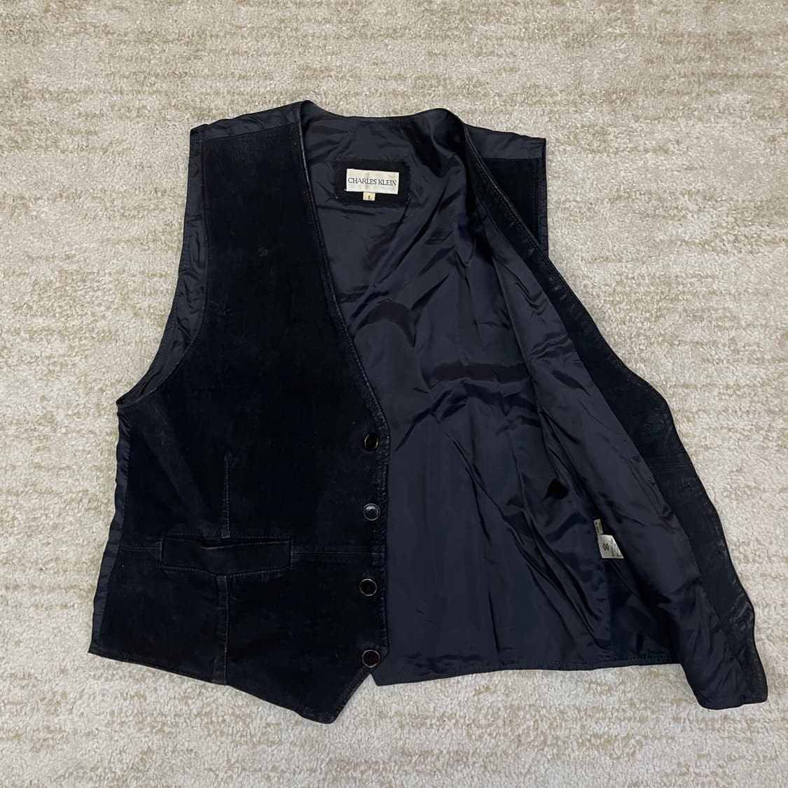 [L] 90s Charles Klein 소가죽 스웨이드 베스트 웨스턴 조 상품이미지3