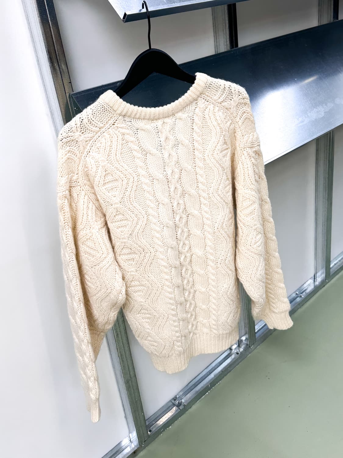 cream cable v knit 상품이미지3