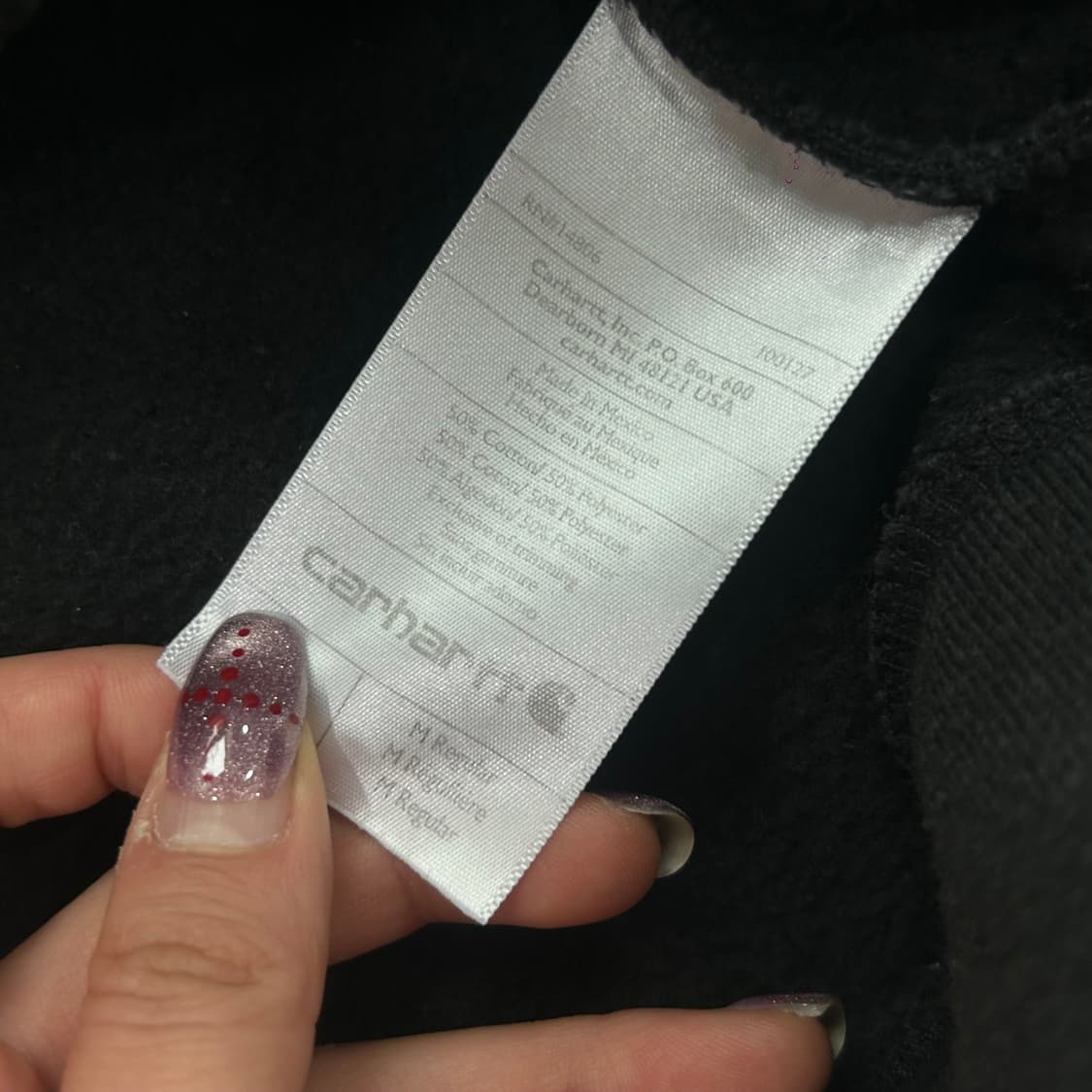 Carhartt 칼하트 오리지널 핏 블랙 후드집업  상품이미지6