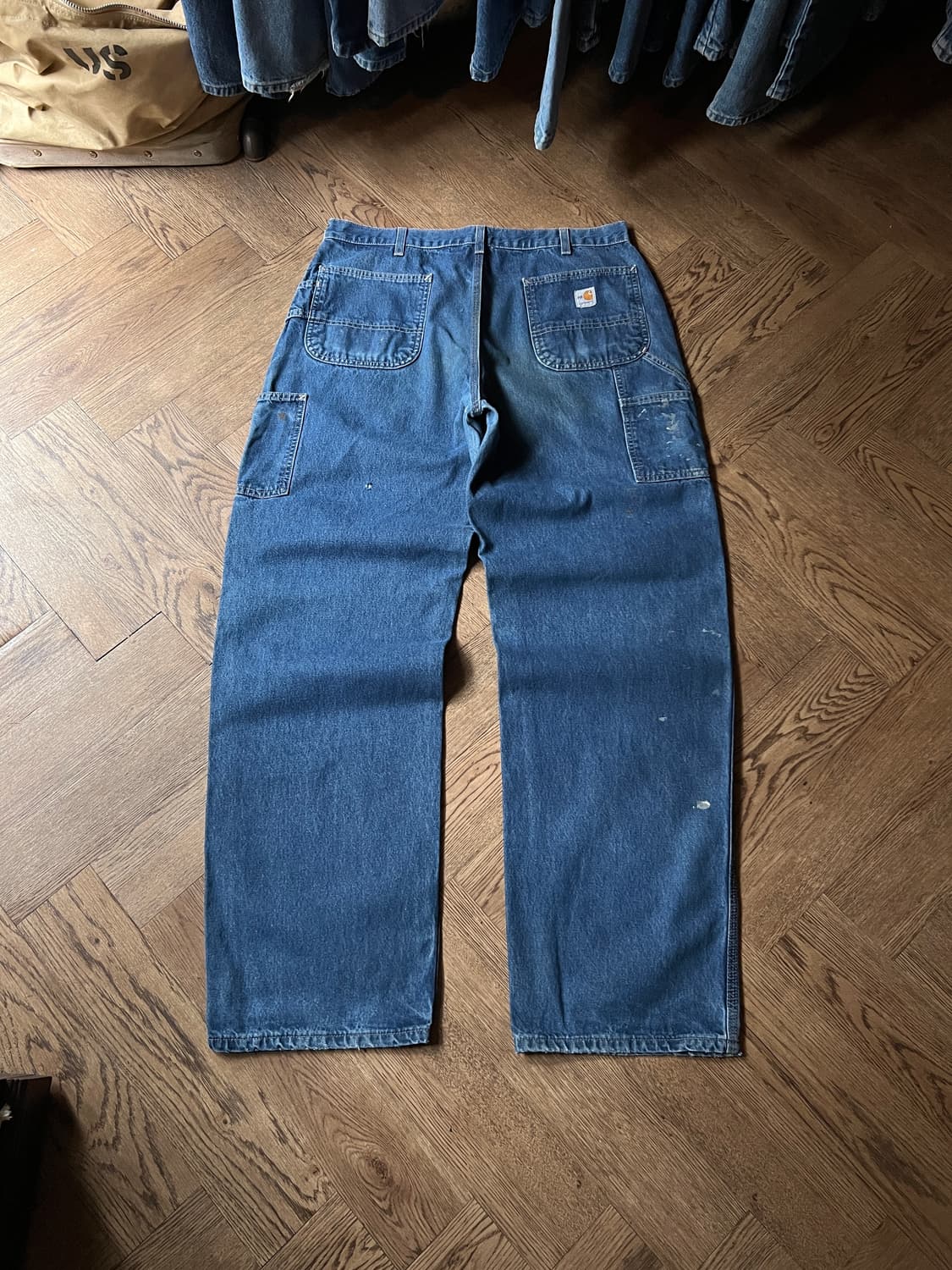 [38]칼하트FR USA 빈티지 페인팅 싱글니 카펜터 워크 데님 팬츠 상품이미지2