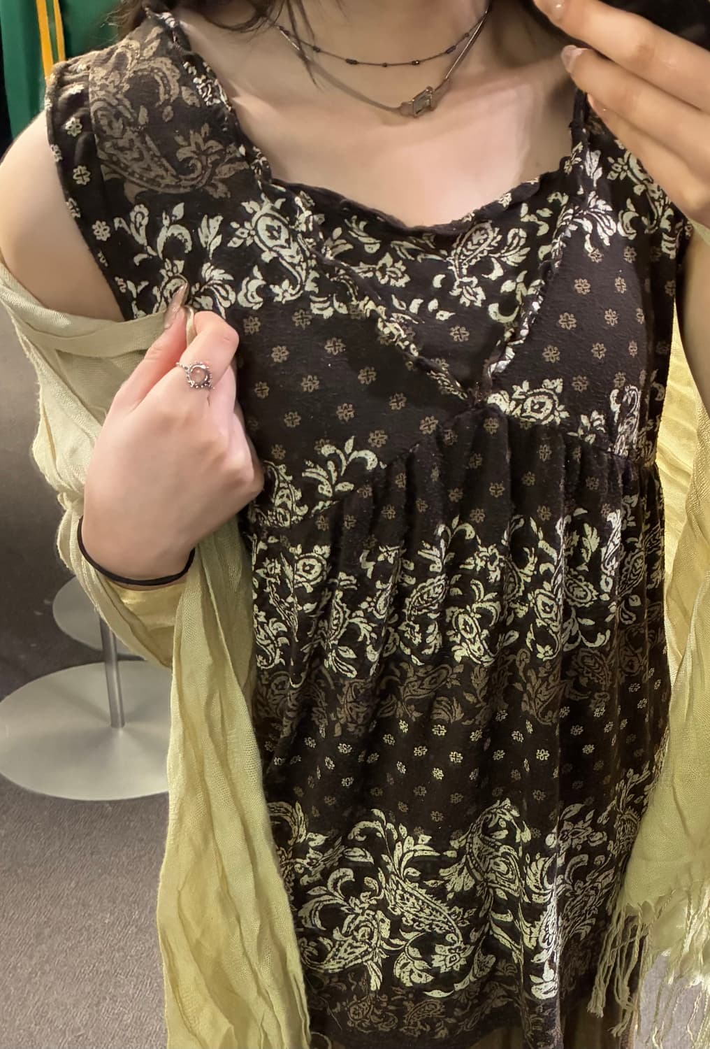 M)Japanese vintage 여성 페이즐리 패턴 슬리브리스 상품이미지1