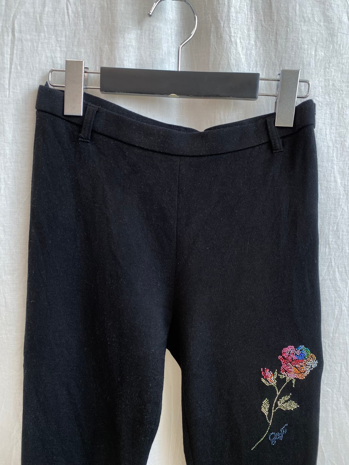 블랙 큐빅디테일 카프리팬츠(S) 상품이미지2