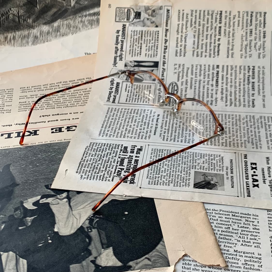 732 데드스탁 호피 라운드 오벌 반무테 초경량 유니크 미니멀 빈티지안경 상품이미지9