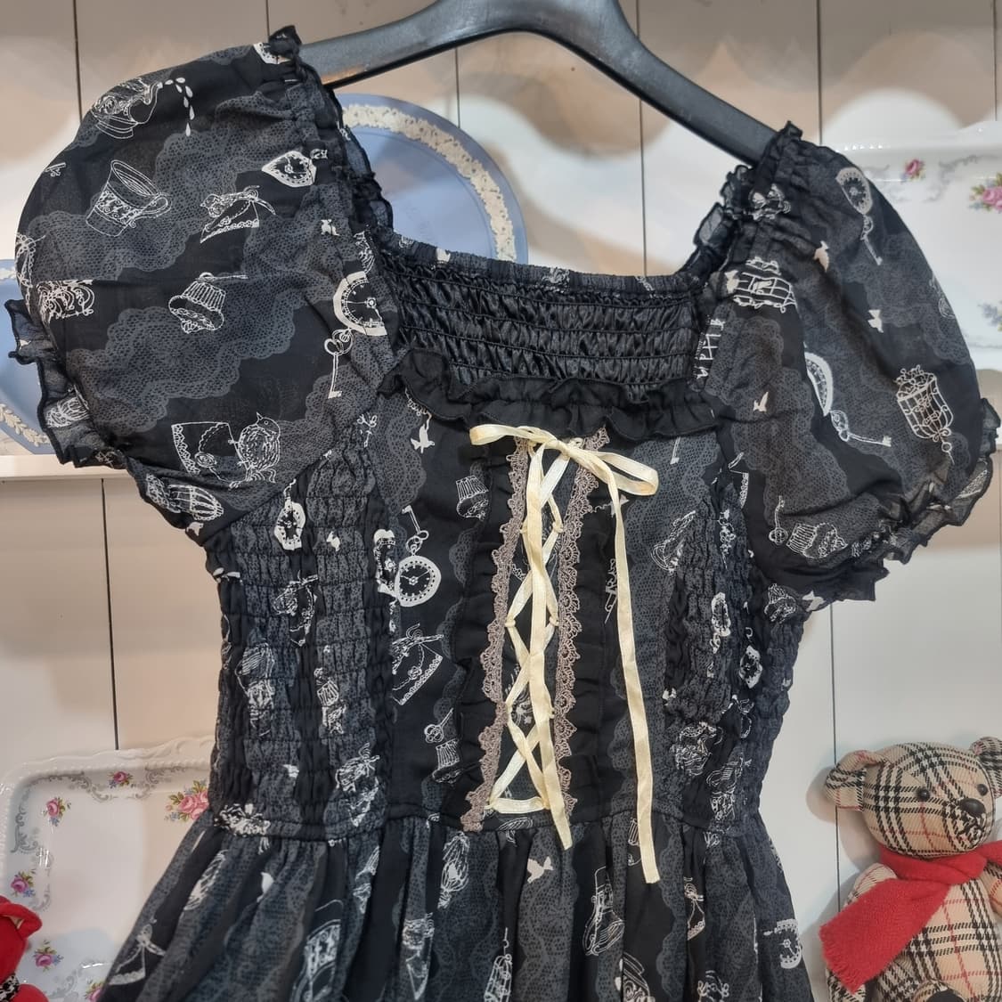 axes femme(엑시즈팜) 다크 로맨틱 쉬폰 원피스 상품이미지3