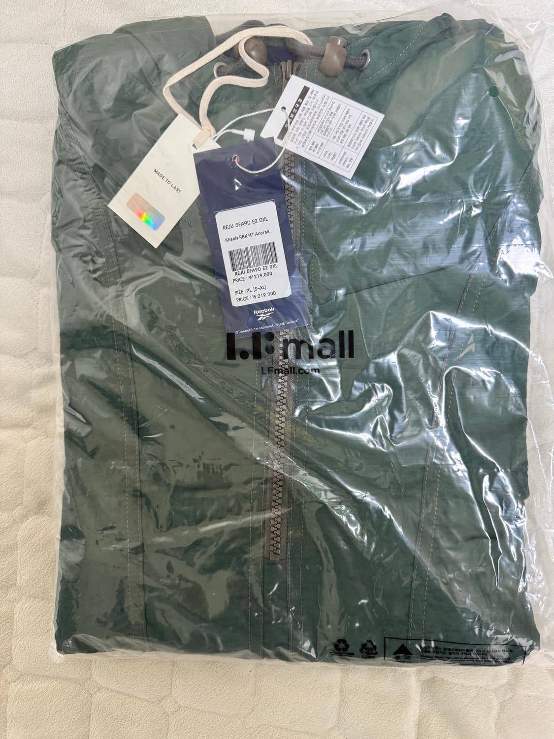 리복 x 카키스 MT 아노락 XL [새상품] 상품이미지4