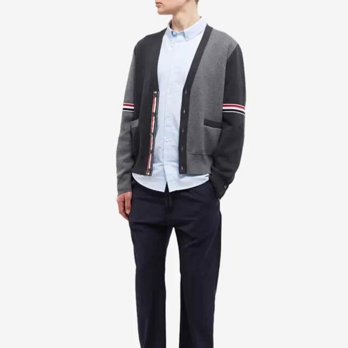 [S+급/5] 톰브라운 암밴드 밀라노스티치 펀믹스 가디건 토날 그레이 상품이미지8