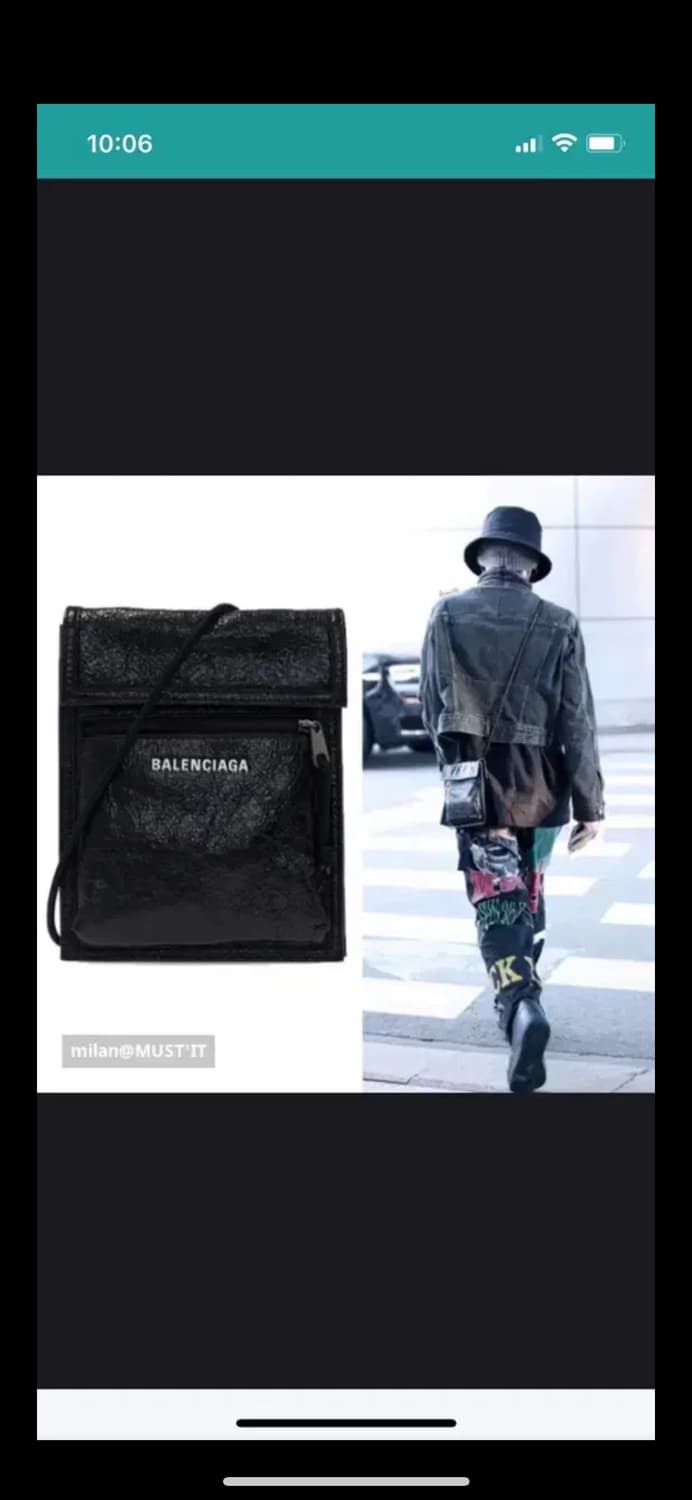 발렌시아가 블랙 레더 크로스백 상품이미지3