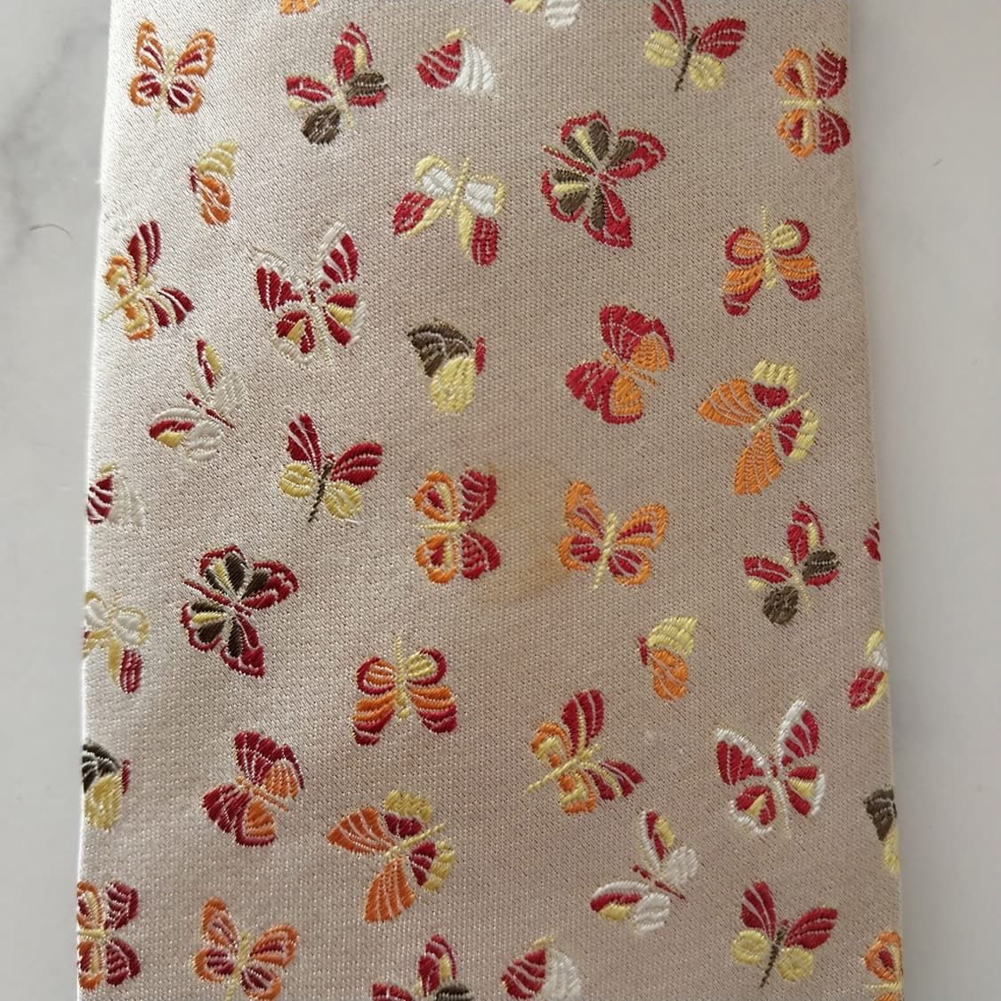 제냐 실크 베이지 나비 자카드 넥타이 9cm A등급 K1547
 상품이미지9