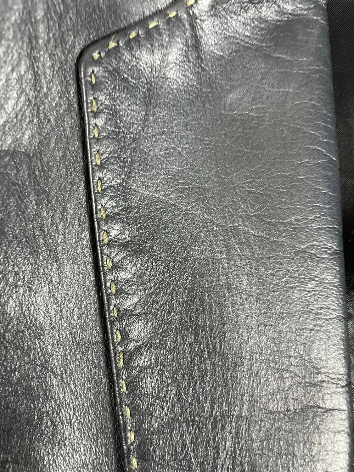 90s DKNY  리얼레더 스티치 자켓 상품이미지5