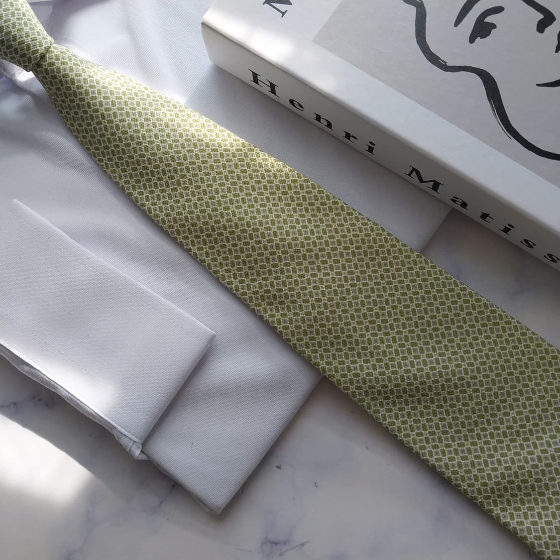 빨질레리 실크 라임 마이크로 패턴 넥타이 8.8cm 새제품 K2532 상품이미지5