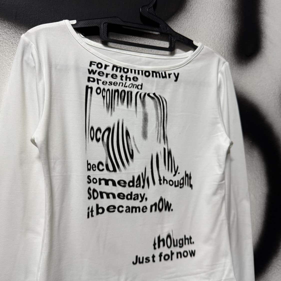 VTG 빈티지 딱 붙핏 빅 프린팅 크롭 롱 슬리브 티셔츠 상품이미지3