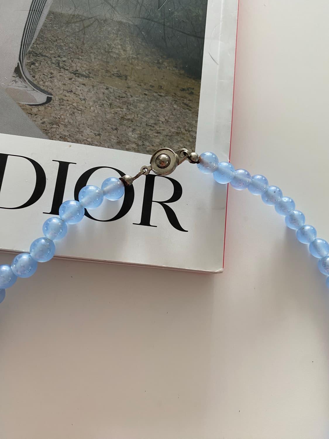 일본수입 비즈 스카이 블루 목걸이 상품이미지6