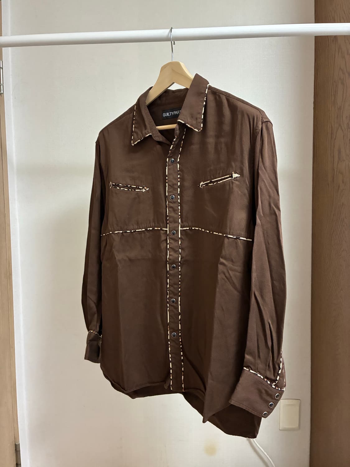 [M]와코마리아 23시즌 레오파드 웨스턴셔츠 브라운 상품이미지2