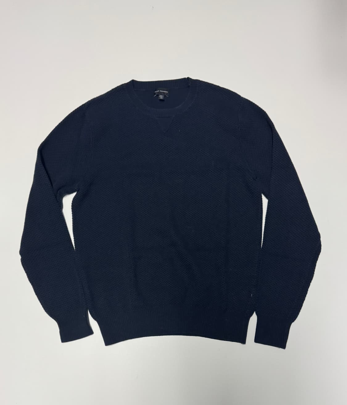 한섬 클럽모나코 와플 긴팔 코튼 니트 네이비 상품이미지1