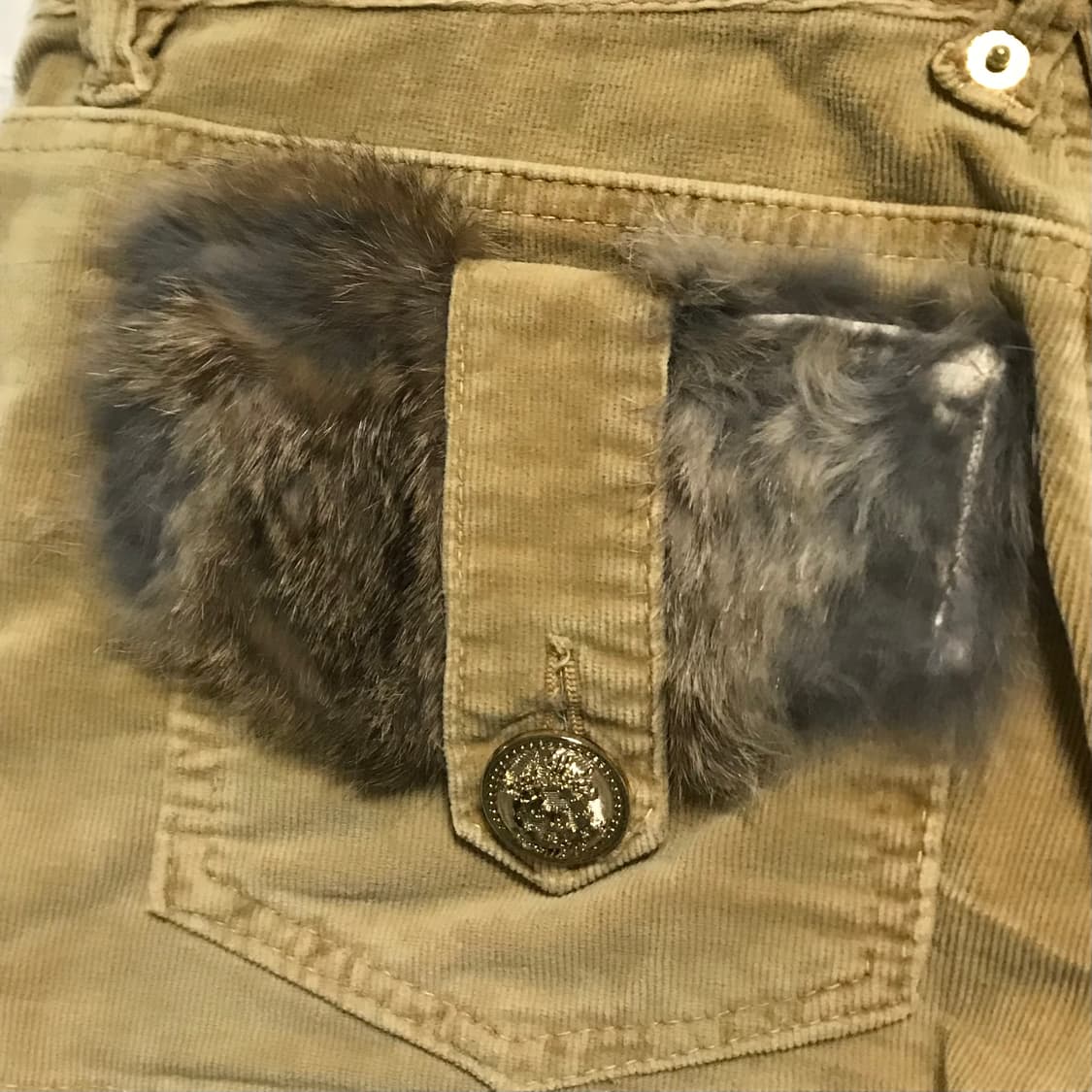 빈티지 cecil mcbee 세실맥비 갸루 코듀로이 퍼 숏팬츠 반바지 상품이미지3