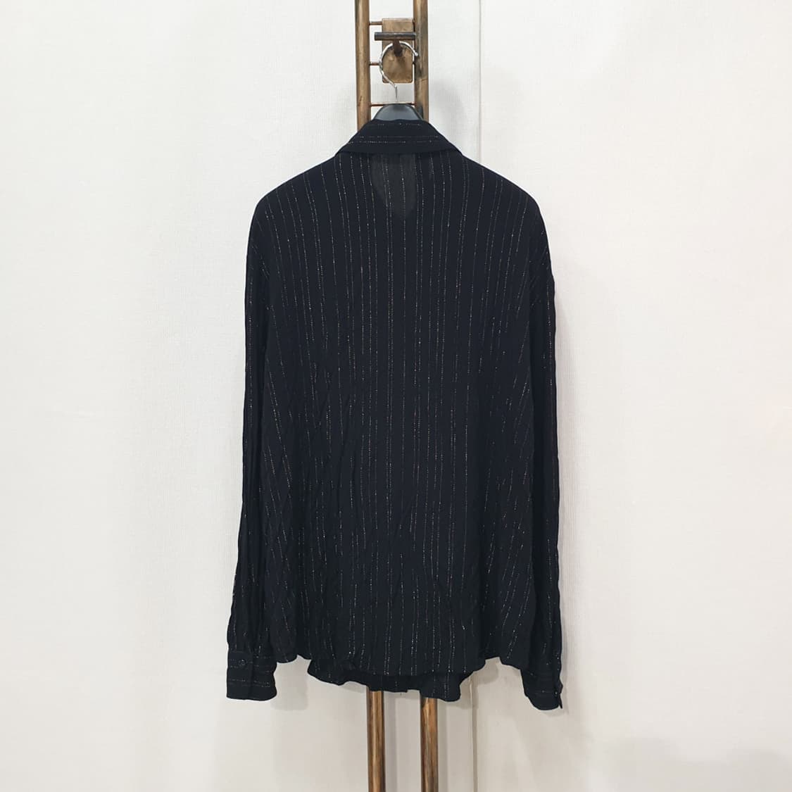 자라 메탈릭 얀 스트라이프 셔츠 L 상품이미지3