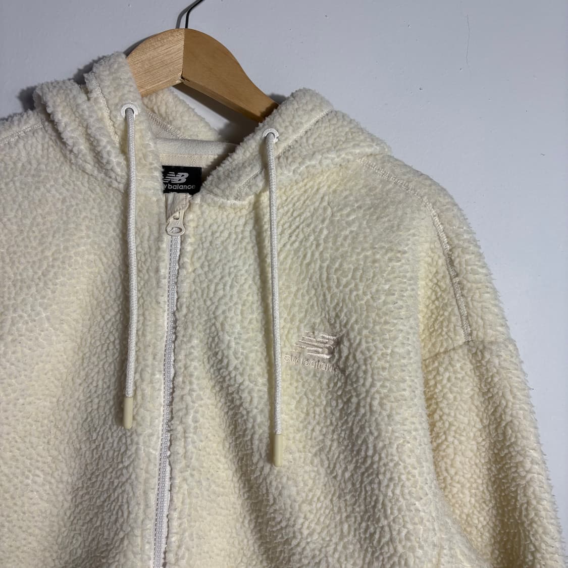 뉴발란스 빈티지 아이보리 보아 플리스 후드 집업 (무료배송) 상품이미지2