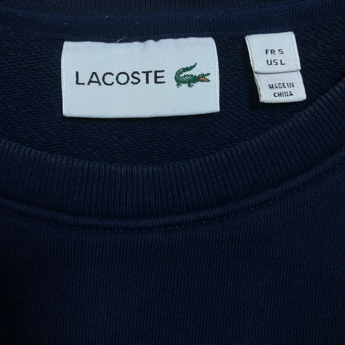 라코스테 스펠아웃 로고 네이비 맨투맨 상품이미지4