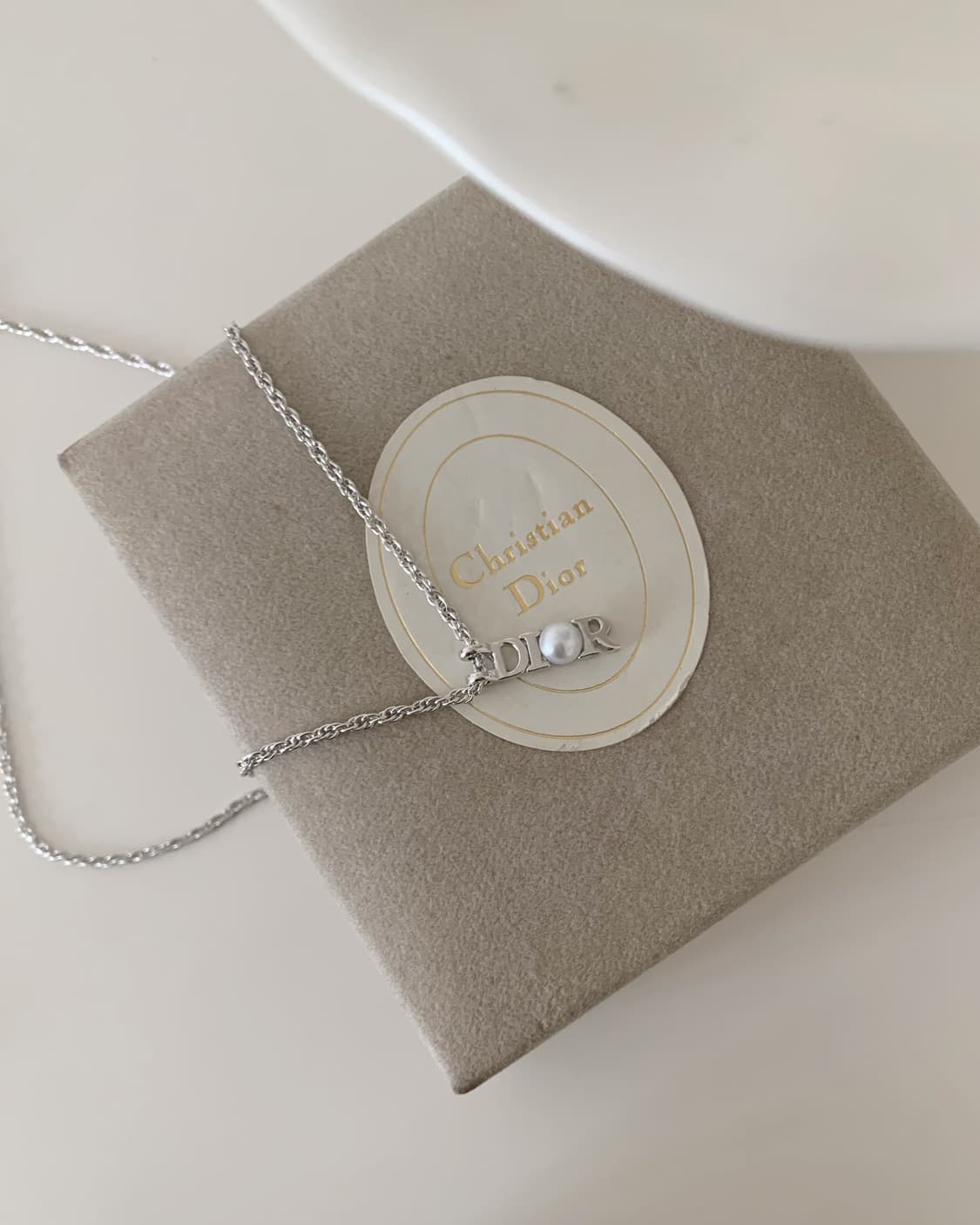 [ 디올 ] 빈티지 디올 실버 로고 진주 목걸이 상품이미지7