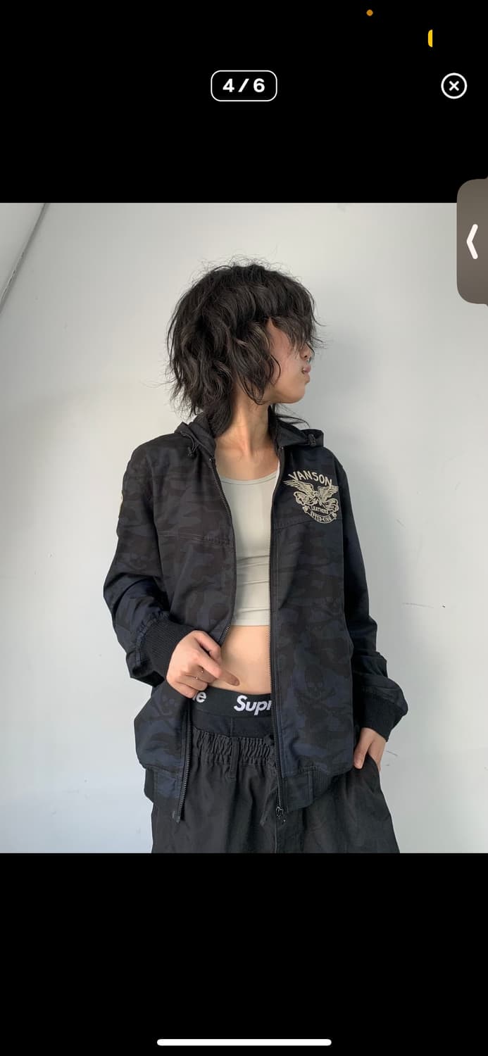 밴슨 레더 스컬 카모 매쉬 자켓 상품이미지4