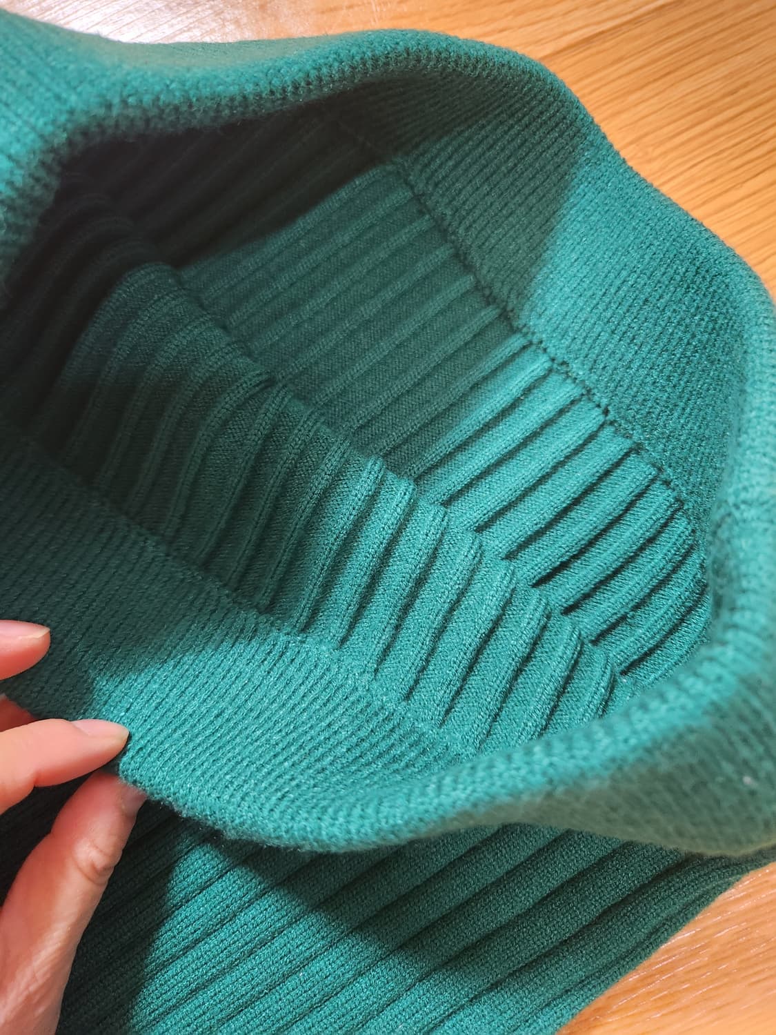 골지 니트 스커트 초록색 상품이미지5