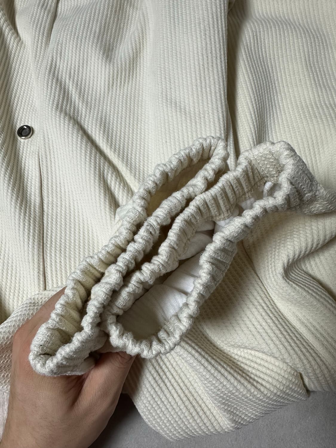 MJD waffle side snap wide pants cream M 상품이미지6