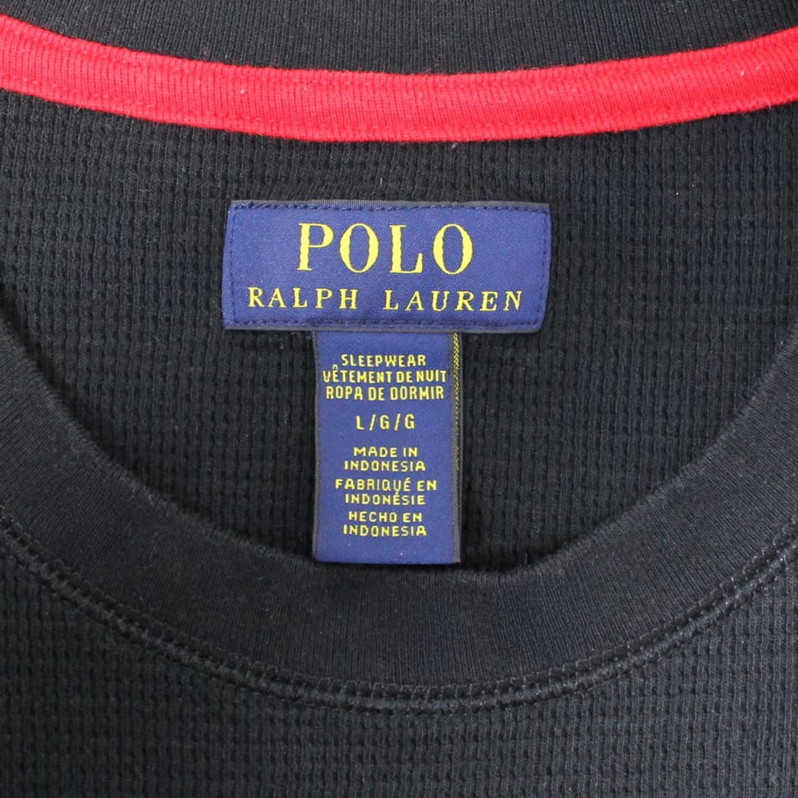 Polo 폴로 랄프로렌 블랙 와플 라운드 반팔 상품이미지3