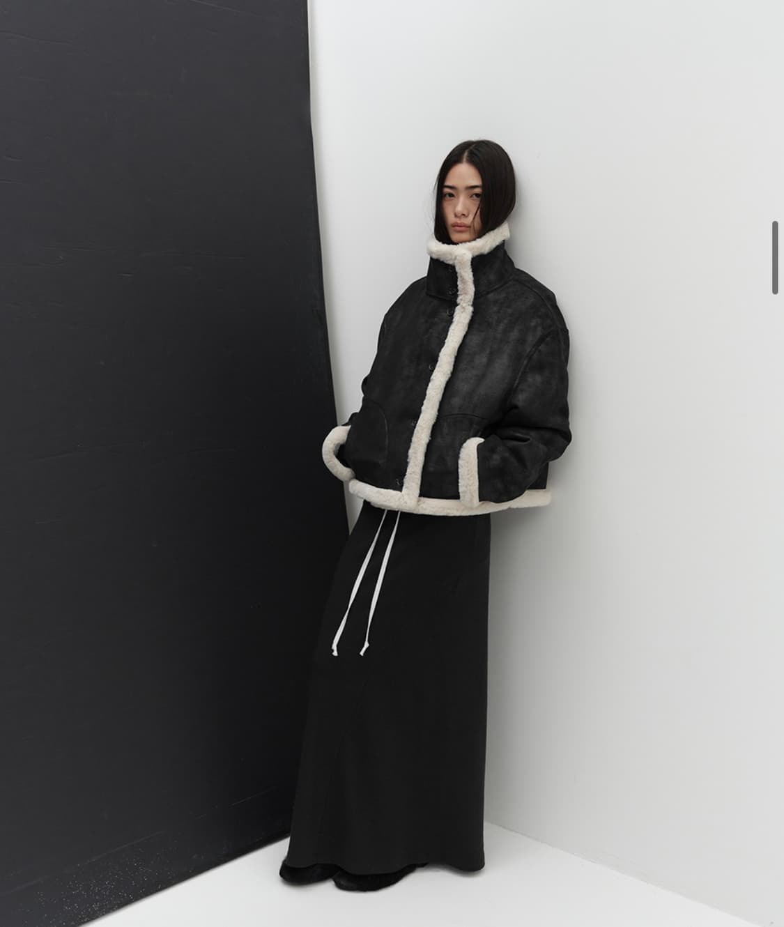 로우타이드 리버시블 무스탕 블랙 상품이미지3