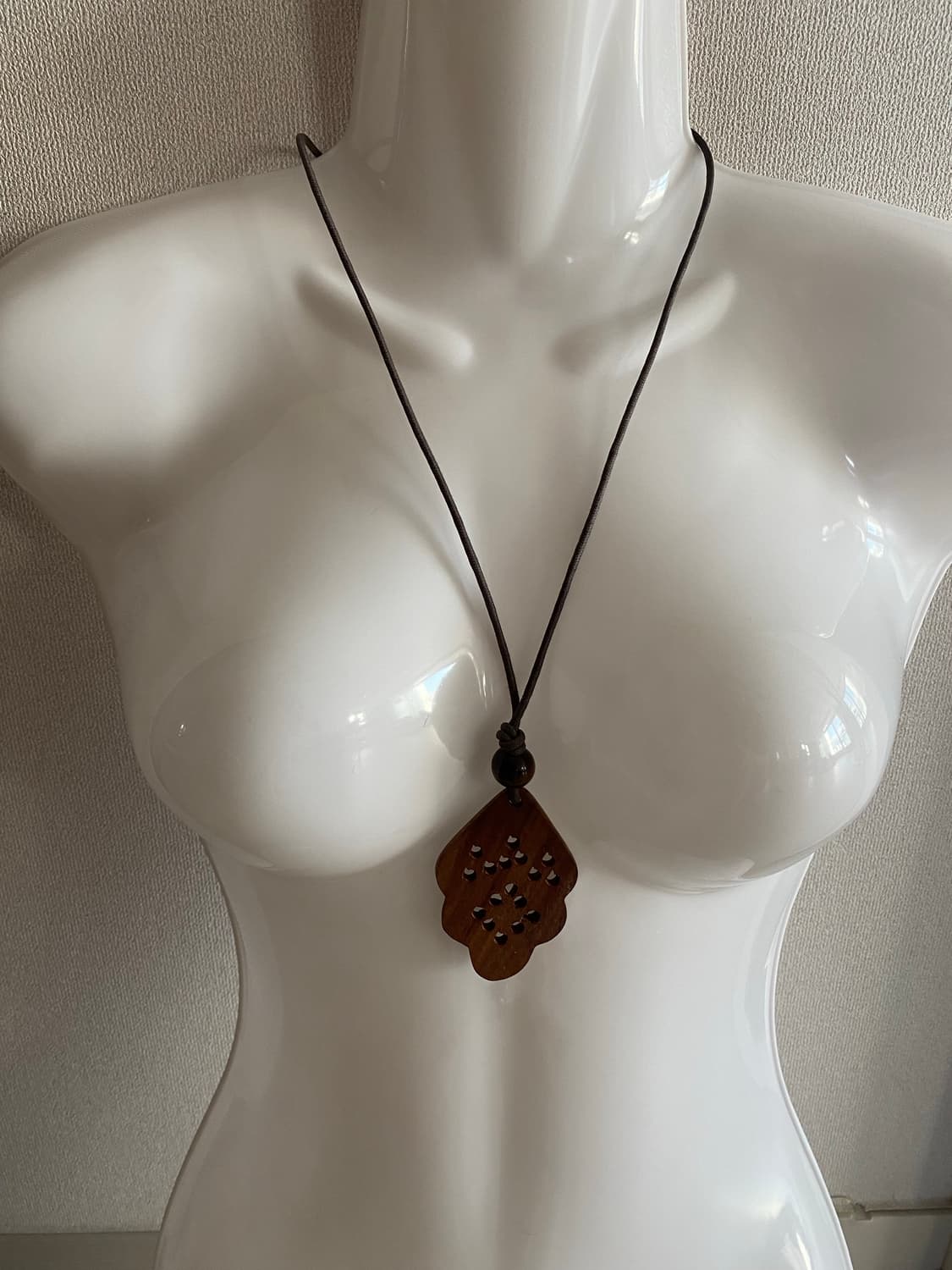 빈티지 플라워 우드 팬던트 목걸이 상품이미지5