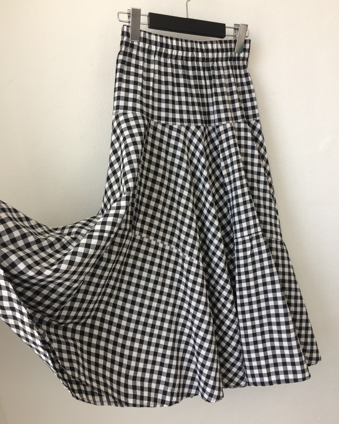 Check pattern unbalanced skirt 상품이미지2