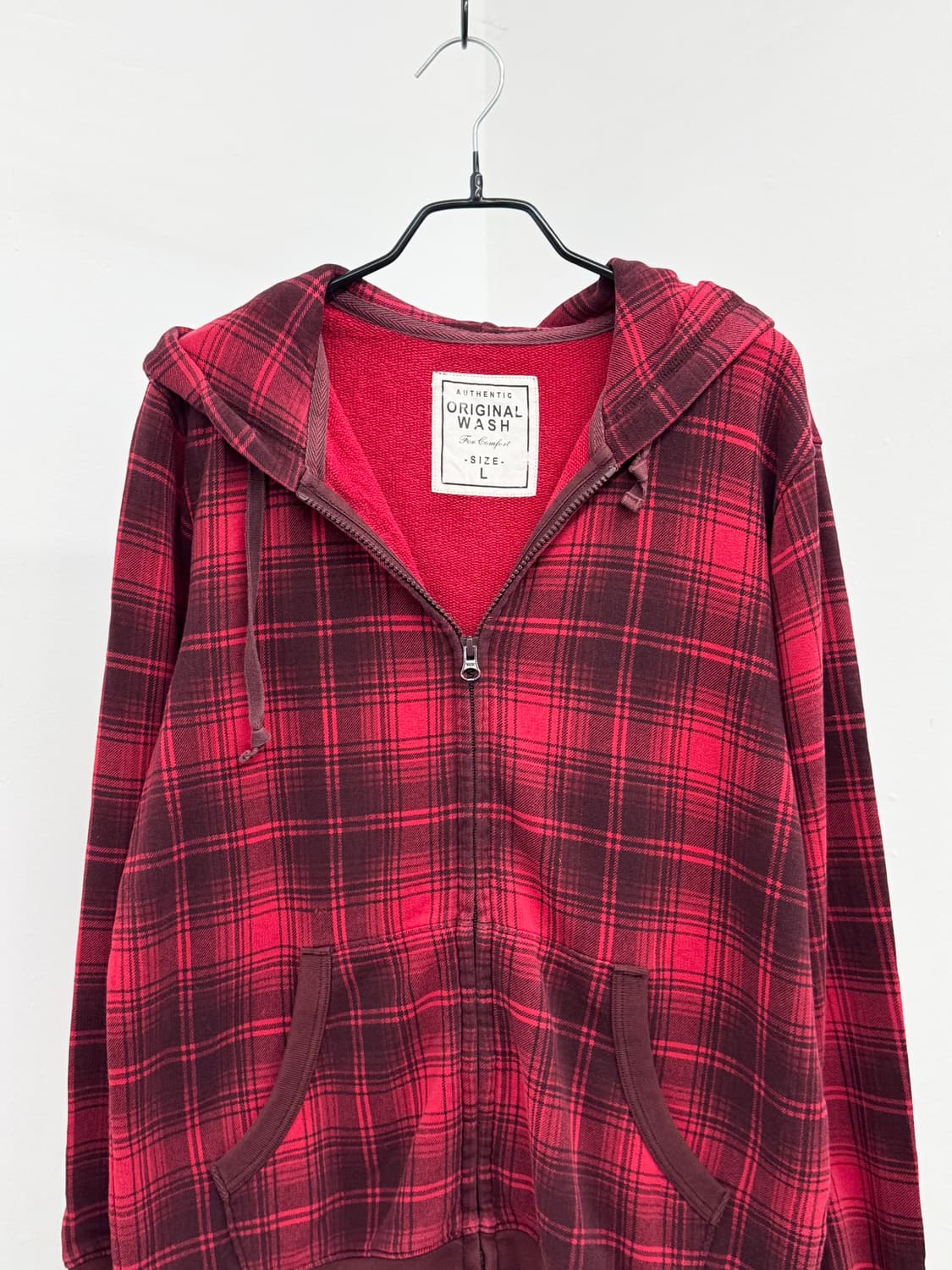 펑크 체크 투웨이 후드집업 상품이미지4